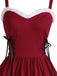Wine Red 1950s Furry Swing Dress: timeless style reimagined