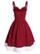 Wine Red 1950s Furry Swing Dress — vintage elegance for the modern woman