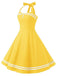 Yellow 1950s Halter Swing Dress: timeless style reimagined