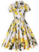 Yellow 1950s Lemon Bow Swing Dress: timeless style reimagined