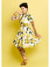Yellow 1950s Lemon Bow Swing Dress — vintage elegance for the modern woman