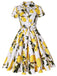 Yellow 1950s Lemon Bow Swing Dress: timeless style reimagined