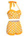 Yellow 1950s Polka Dots Halter Bikini Set - vintage fashion, retro style