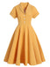 Yellow 1950s Solid Buttoned Swing Dress — vintage elegance for the modern woman