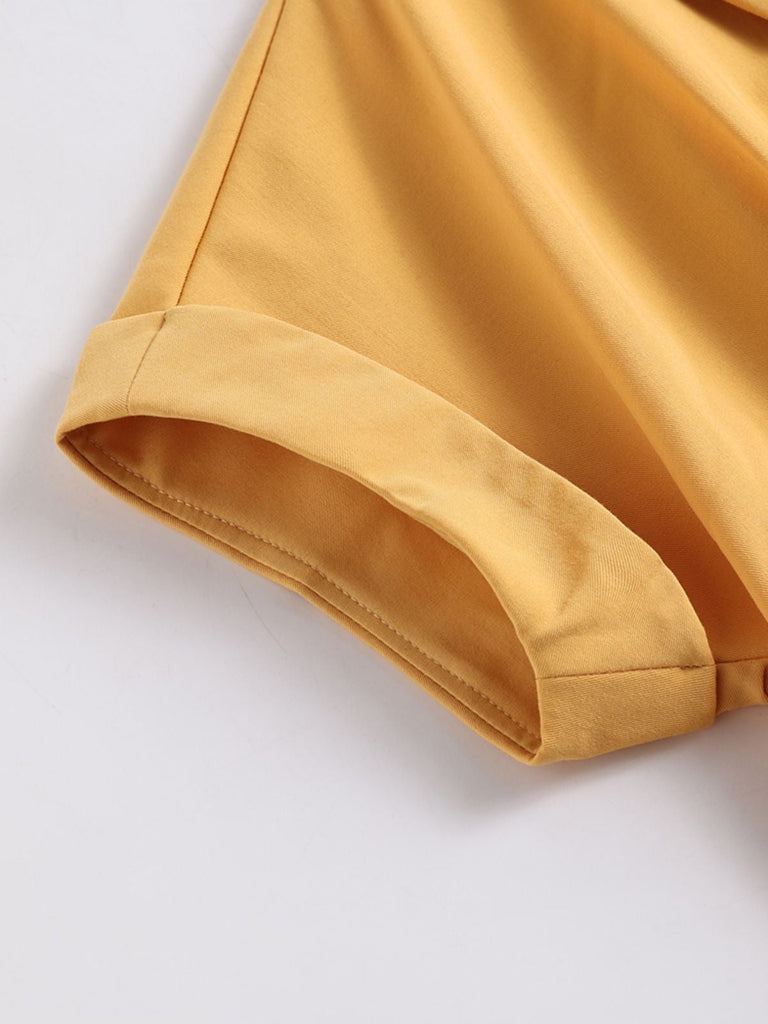Yellow 1950s Solid Buttoned Swing Dress — vintage elegance for the modern woman