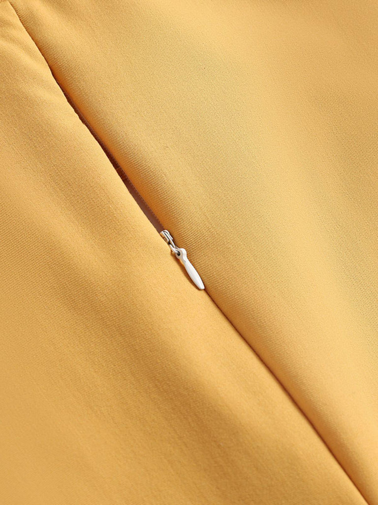 Yellow 1950s Solid Buttoned Swing Dress — vintage elegance for the modern woman