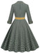 Yellow & Black 1950s Plaid Lapel Belt Swing Dress: timeless style reimagined
