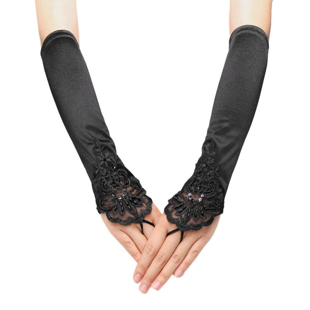 Black 1920s Fingerless Lace Gloves – Retro Stage - Chic Vintage Dresses ...
