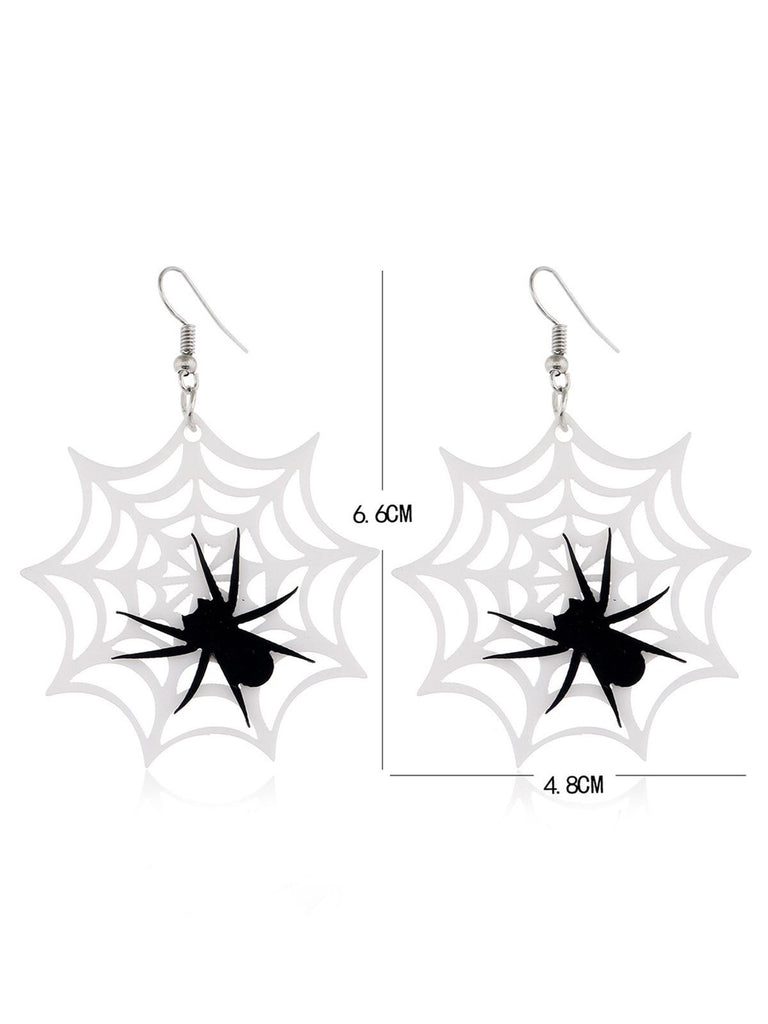Retro Halloween Cobweb Drop Necklace
