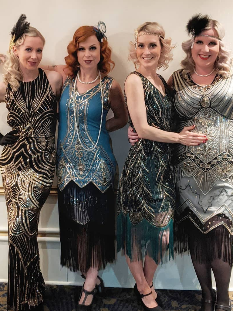 1920s Sequin Backless Formal Dress