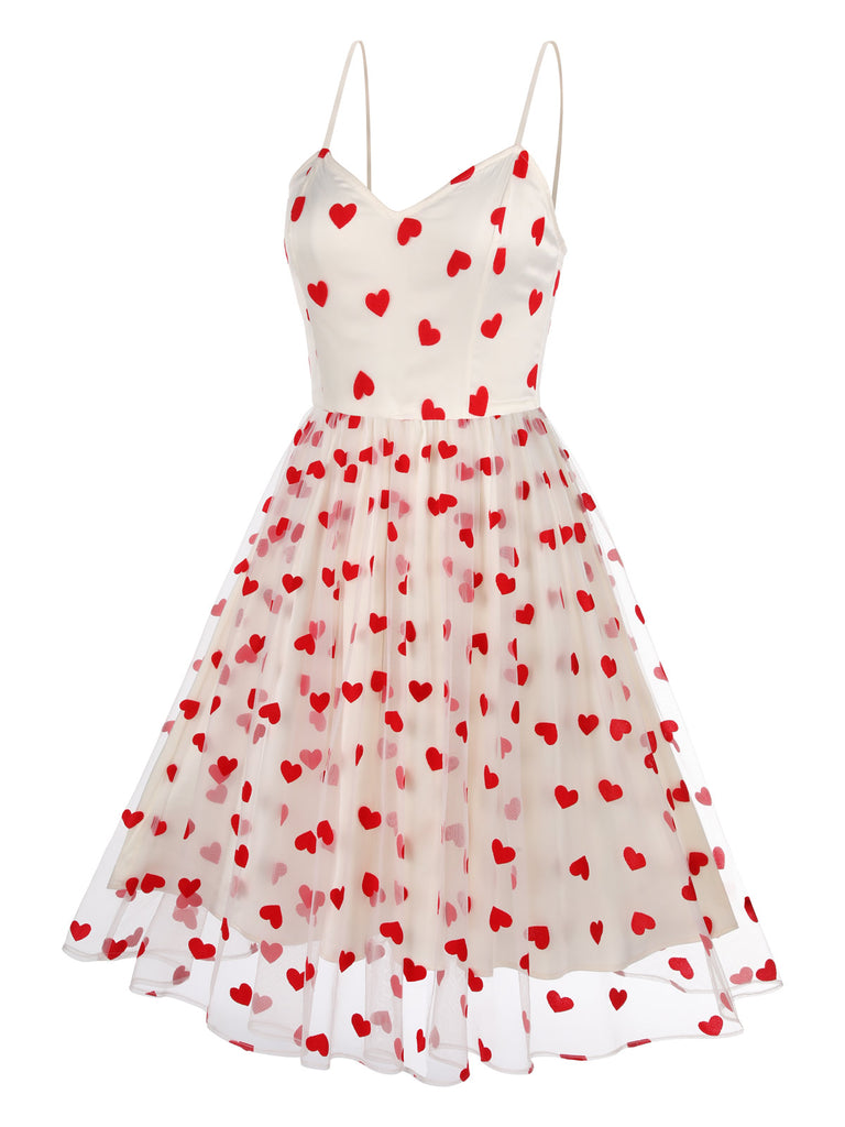 Heart 1950s Mesh Sling Dress | 1950s | vintage dress, retro fashion
